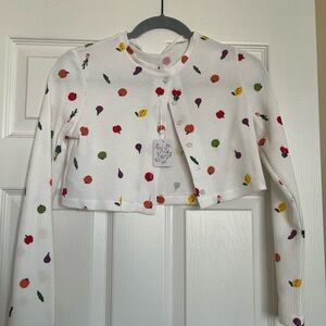 Colorful Fruit pattern cropped cardigan